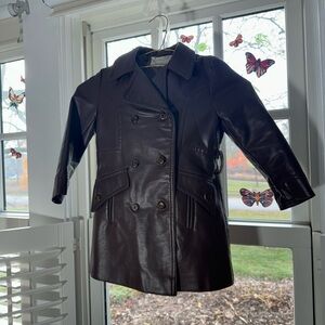 Sears Vintage Brown trench coat Jacket Sturdy Fabric Matte Finish kids size 5